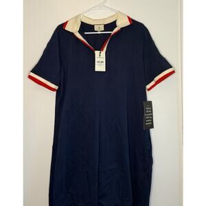 Tuckernuck Red, White, And Navy Blue Polo Shirt Dress New With Tags XXL